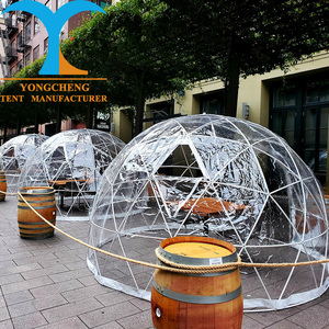 Khung thép ngoài trời đôi mái vòm Lều cắm trại tắm Lều rõ ràng PVC không thấm nước rõ ràng mái vòm Lều cắm trại thế giới nhà mái vòm - Product Image 4