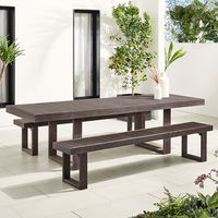 Tables et chaises en teck haut de gamme pour l'extérieur, ensemble moderne pour patio, jardin, balcon, hôtel, villa, résistant à l'eau