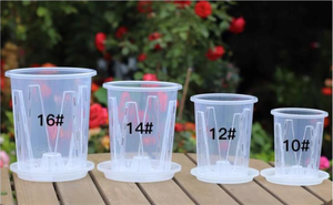 4 5.5 7 इंच मोटी प्लास्टिक साफ पारदर्शी गोल फलानोप्सिस ऑर्किड का सांस फिसलने वाला उद्यान संयंत्र ऑर्किड पॉट - Product Image 6