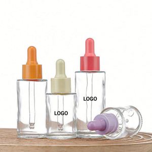 Silk Screen Custom Glass <b>Dropper</b> <b>Bottle</b> Manufacturer Direct Amber Clear Glass with Plastic Pipette for Beauty Brands - Product Image 1