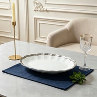 Ensemble de bols de service en céramique blanche avec support métallique, style européen sous glaçure, pour la maison, les restaurants et les fêtes