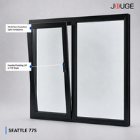 Fenêtre JOUGE esthétique minimaliste en aluminium à ouverture oscillo-battante 77S avec moustiquaire intégrée, paroi de 1,8 mm, bande de 39 mm pour projet de villa