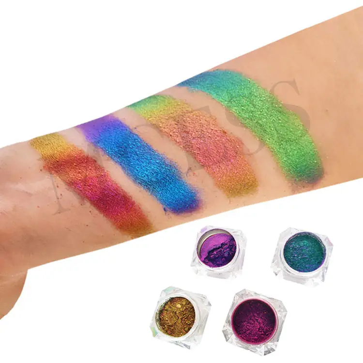 multi chrome iridescent glass eyeshadow pigment powder