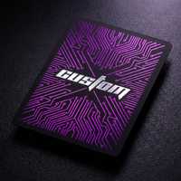 Cartas de Juego Personalizadas Cyber Noir, Papel de Núcleo Negro de 330 g/m², Impresión UV con Puntos de Neón, Baraja para Esports y Regalos Corporativos