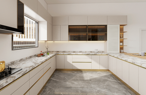 Mobili da Cucina Moderni in <span class=keywords><strong>Vendita</strong></span>, Finitura Opaca Bianca Antigraffio, Armadietti su Misura per Progetti e Abitazioni - Product Image 3