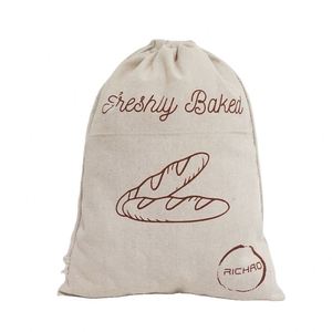 Natural Linen <b>Jute</b> Drawstring <b>Bags</b> Custom Bread <b>Bag</b> Wholesale - Product Image 1