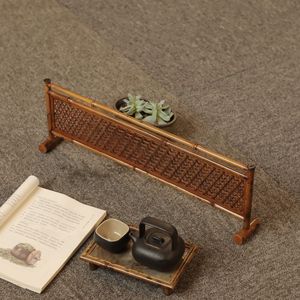 Chinese Style <b>Bamboo</b> <b>Screen</b> Rectangle Lacquered Handmade Tea Ceremony Decoration Garden Ornament Anji Origin - Product Image 1