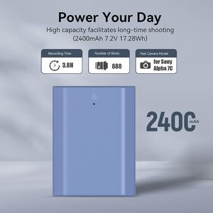 Batterie d'appareil photo SMALLRIG NP-FZ100 2400mAh pour <span class=keywords><strong>Sony</strong></span> A7R V, <span class=keywords><strong>A7</strong></span> IV, A7S III, A7CR, recharge rapide USB-<span class=keywords><strong>C</strong></span>, batterie rechargeable - 4265 - Product Image 2