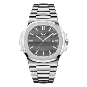 Men's 50M Không Thấm Nước Sáng Lịch Orologi Tự Động Ceccanici Uomo Đồng Hồ Vuông Người Đàn Ông Sang Trọng Đồng Hồ Đeo Tay