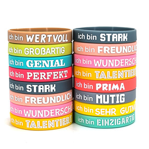 Pulseras de Silicona Geométricas Motivacionales Alemanas, Paquete de 12, Coloridas, Impermeables, Estilo Europeo y Americano, para Hombres y Mujeres, Joyería Decorativa - Product Image 4