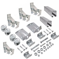 RHETECH 6ft Grange Porte Coulissante Quincaillerie Ensemble Double Porte Rail Cintre En Laiton En Acier Hôtels Écuries Avec Schuifdeurbeslag