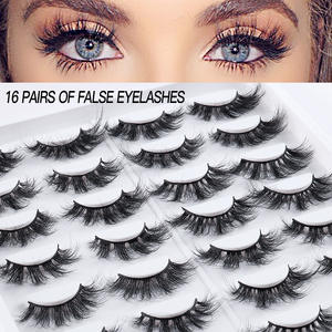 Vente en gros 16 paires de cils 3D moelleux 25mm meilleurs cils en faux vison naturel pleine bande vendeur de cils Dikke - Product Image 5