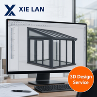 Véranda en aluminium de luxe avec pare-soleil intelligent, maison en verre moderne imperméable et insonorisée pour jardin, terrasse, balcon