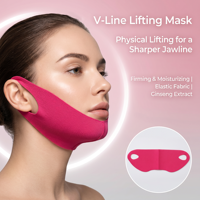 Masque liftant pour le visage en forme de V avec structure à trois couches, biologique et enrichi en vitamine E, au ginseng et au collagène