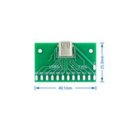 Módulo adaptador de asiento hembra, placa de prueba de medida de conducción de corriente, 24P, USB 3,1, PCB, TYPE-C