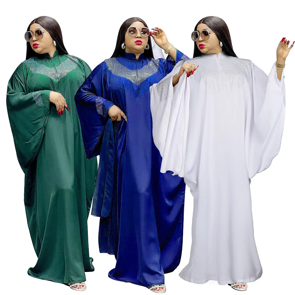 H & D African Clothing Plus Size Muslim Kaftan Women Long Gowns Boubou Chiffon Long Dress