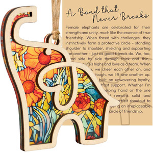 Creative Wooden <strong>Elephant</strong> Pendant Sisterhood Decor Friendship <strong>Gift</strong> for Women Car Charm Wood Crafts Wooden Boxes Wall Signs - Product Image 4