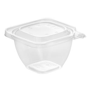 Bol carré de empaquetage évident de la conception 16 OZ de bourreur jetable recyclable excellente 12.7X12.7X7.9 pour la salade froide de nouilles pour la nourriture - Product Image 4