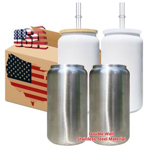 Vaso de Acero Inoxidable de 16 oz para Refrescos, Blanco para Sublimación, Vaso Metálico para Cerveza, Vaso de Acero Inoxidable de 16 oz, Envío desde Almacén en EE. UU. - Product Image 1