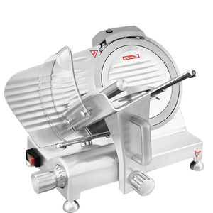 Cortador de carne comercial de lujo de 150W, aluminio pulido, semiautomático, cortador de carne de 250MM de diámetro de hoja, nueva condición - Product Image 1