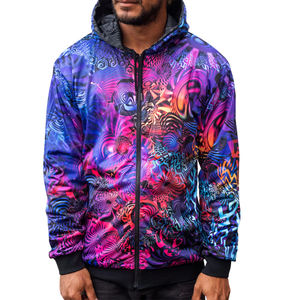 Sweat à capuche réversible pour homme, style streetwear, imprimé, design unique, impression réversible pour homme - Product Image 1