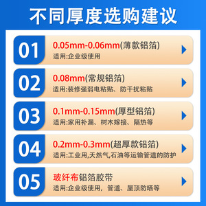 Mojia Sheng Aluminum Foil Tape 0.3mm Thick High Temperature Resistant Waterproof Industrial Use - Product Image 4