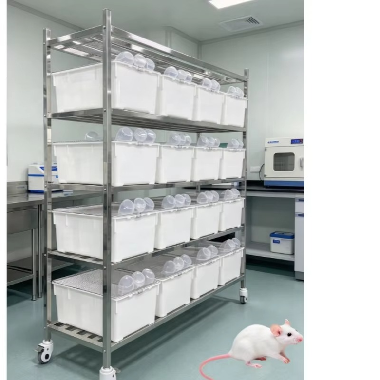Ergonomic H Shaped Stainless Steel Cage Racking Solution Supporting ...