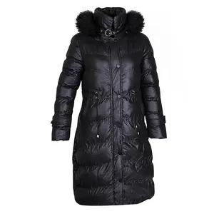 Mantel Hangat Wanita Berjajar Natural Kustom Jaket Musim Dingin Ukuran Besar Wanita untuk Parka