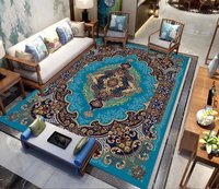 Tapis moderne de luxe fabriqué à la machine, doux, écologique, de haute qualité, grand motif floral bohème, polyester, décoration de salon