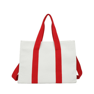 All-Match Trend One-<b>Shoulder</b> Casual Lady Handbag Female New Solid Color Cloth <b>Bag</b> Fashionable <b>Large</b>-Capacity Canvas <b>Bag</b> Female - Product Image 4