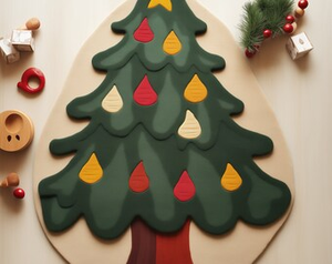 พรมขนแกะทนทานต่อคราบได้ดีดีไซน์แบบใหม่รูปต้นคริสต์มาสแบบแอบสแตรกสไตล์ใหม่สำหรับห้องนั่งเล่นบ้านเด็ก - Product Image 6