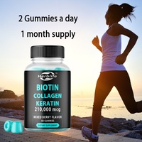 Gummies à la biotine OEM/ODM avec kératine et peptides de collagène - pour le traitement de la croissance des cheveux pour hommes et femmes, vitamines pour les cheveux, la peau et les ongles