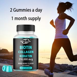 Gomitas de Biotina OEM/ODM con Queratina y Péptidos de Colágeno - para el Tratamiento del Crecimiento del Cabello para Hombres y Mujeres, Vitaminas para Cabello, Piel y Uñas - Product Image 4