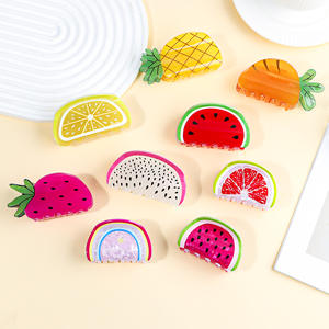 9 스타일 독특한 여름 창조적 인 새로운 한국 과일 헤어 클립 상어 클립 하프 스트랩 헤어 클로 클립 - Product Image 3