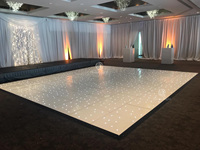 Panneaux de danse étoilés blancs de haute qualité 16*16 pieds, panneaux de danse lumineux à LED scintillants en acrylique pour discothèque, concert, mariage et fête