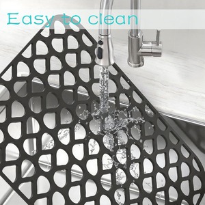 Alas Pelindung Wastafel Silikon Food Grade 34x30cm, Rak Tirisan Lipat Tahan Panas, <span class=keywords><strong>Anti</strong></span> Selip Bebas BPA - Product Image 6