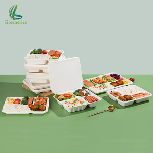 Bandeja de Comida Ecológica Biodegradable y Compostable de Caña de Azúcar con 4, 5 o 6 Secciones para Almuerzo, Ideal para Escuelas, Cafeterías y Comedores - Product Image 3