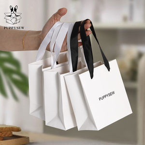 PUPPYSEW Sac en papier blanc personnalisé avec votre logo, sac à main en gros, sac de shopping blanc - Product Image 2