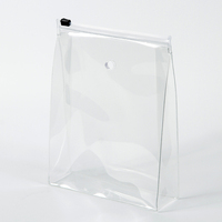 Sac de rangement pour vêtements avec fermeture éclair auto-adhésive, transparent, imperméable et personnalisé pour cosmétiques