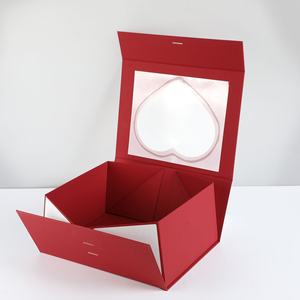 Scatola Regalo Pieghevole a Forma di <span class=keywords><strong>Cuore</strong></span> con Finestra, Chiusura Magnetica, Carta Speciale di Alta Qualità, Cartone Grigio, Confezione Regalo per San Valentino con Goffratura - Product Image 2