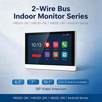 Moniteur intérieur Linux H802D 2W 7 pouces, station d'interphone vidéo 2 fils pour la rénovation de bâtiments d'appartements anciens