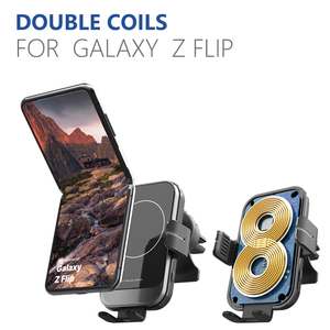 Productos de tendencia 2025 recién llegados <span class=keywords><strong>Sensor</strong></span> automático de doble bobina 15W cargador inalámbrico de coche rápido para <span class=keywords><strong>iPhone</strong></span> Samsung Z Flip - Product Image 3