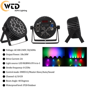 Hợp kim nhôm phẳng mệnh có thể im lặng DMX512 18x18W rgbwa UV 6in1 dẫn ánh sáng sân khấu chuyên nghiệp đèn cho Câu lạc bộ parti buổi hòa nhạc - Product Image 2