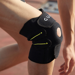 Rodillera de compresión tipo abierto Guard Hero negra unisex con soporte rotuliano y muelles para baloncesto - Product Image 3