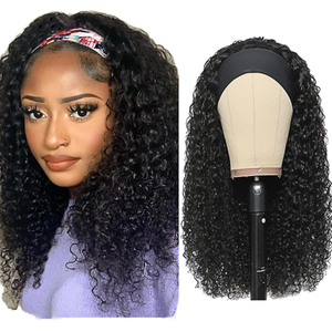 Peluca con Diadema XSY, Cabello Humano, Longitud Media, Sin Pegamento, Sin Encaje Frontal, 150% de Densidad, Color Natural, Cabello Rizado para <span class=keywords><strong>Mujer</strong></span> - Product Image 1