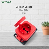 Prise d'extension Schuko 2 broches antidéflagrante IP54 TPE anti-chute résistante au froid étanche pour extérieur CE/ROHS