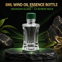 Flacon d'huile essentielle hexagonal vide avec logo personnalisé, 10 ml, 15 ml, avec bille roulante pour l'aromathérapie et le liquide anti-moustiques