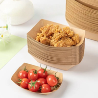 ZORRITA 3 lb Plateaux carrés jetables en papier kraft écologique pour biscuits, paquet de 50, paniers de service pour fêtes