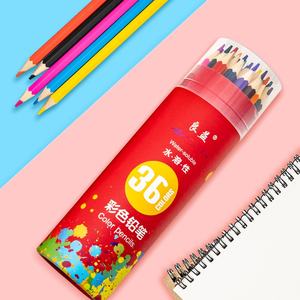 Crayons de couleur de qualité supérieure solubles dans l'eau 12/18/24/36/48 couleurs LOGO/couleur/emballage personnalisés Tube en <span class=keywords><strong>papier</strong></span> coloré Fournitures artistiques emballées - Product Image 1