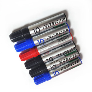 Marqueur permanent populaire noir/bleu/rouge, 3 couleurs, sans effacement, peinture huileuse, imperméable, pointe oblique, taille jumbo 10 mm - Product Image 6